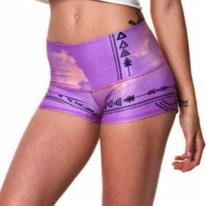 Teeki Purple Haze Sun Yoga Shorts Size Medium